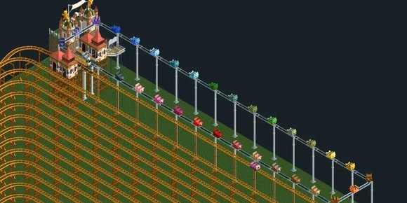 Denne «RollerCoaster Tycoon»-berg-og-dal-banen bruker over tolv år på å bli ferdig